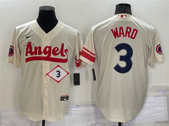 Los Angeles Angels #3 Taylor Ward Cream 2022 City Connect Cool Base Jersey